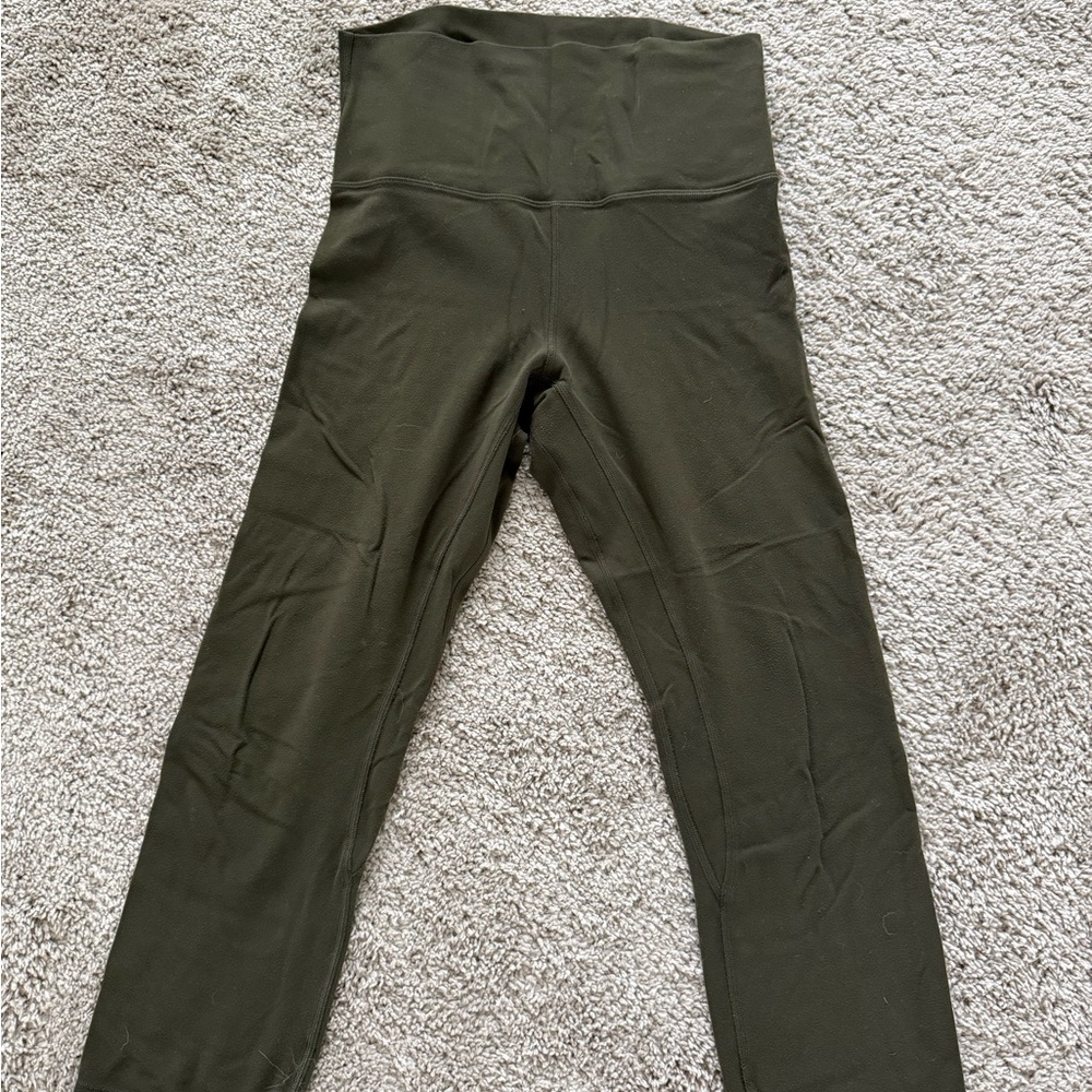 Lululemon Align Crop Olive Green High-Waisted Leggings